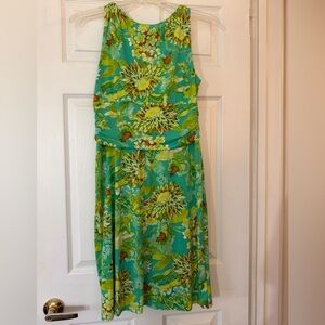 Lauren Ralph Lauren Green Floral Dress size 14 sleeveless